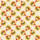 cream designer fabric with tossed gnomes and mushrooms 2