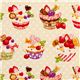 cream dotted Cupcake fabric by Cosmo from Japan 1