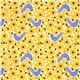 cute Kokka fabric with blue bird and yellow flowers 2