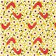 cute Kokka fabric with red bird and beige flowers 2