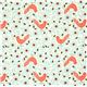 cute Kokka fabric with red bird and blue flowers 2