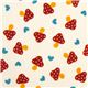 cute Kokka fabric with toadstools & hearts de Japn1