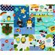 cute Monkey Kitty blue Kokka Fabric from Japan kawaii 2