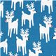 süsser blauer Weihnachts-Stoff Renntiere Robert Kaufman 1