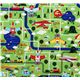 cute children map Kokka fabric from Japan green 2