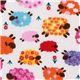cute colourful sheeps fabric with glitter Kokka Japan 1