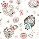 cute fabric with girls cupcakes donuts by Kokka 1
