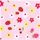 cute fabric with strawberry cherry flower Kokka 1