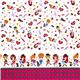 cute girls rock band fabric with musical instruments 2