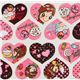 cute glitter hearts girls Kokka Fabric from Japan 1