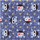 cute glitter skulls Japanese fabric Kokka blue 1