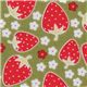 cute green Michael Miller fabric Strawberry Florets 1