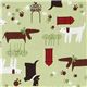 cute green dogs fabric paws Robert Kaufman 1