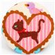 cute kitty with heart button fabric button Japan 1