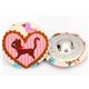 cute kitty with heart button fabric button Japan 2