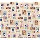 cute matryoshka beige Kokka canvas fabric from Japan 2