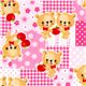 cute patterned fabric Kokka with bear and apple 1