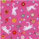 cute pink Michael Miller fabric Kitty Ditty flowers 1