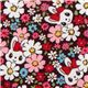 süsser pinker Blümchen Hasen Kokka Stoff Japan kawaii 1