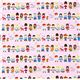cute rosa traditional dressed children fabric de Kokka 2