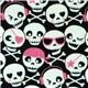 cute skull with pink glitter Kokka fabric Japan 1