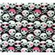 cute skull with pink glitter Kokka fabric Japan 2