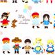 cute traditional dressed children fabric by Kokka 1