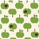 cute white apple fabric with green apples by Kokka 1