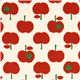 cute white apple fabric with red apples Kokka 1