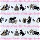 cute white cats fabric with presents by Kokka Japan 1