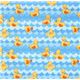 cute yellow duckling fabric in the water Robert Kaufman 2