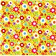 cute yellow flower fabric with bees kawaii 2