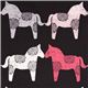dark grey Michael Miller fabric Wooden horses 1