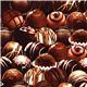designer fabric with many chocolates 1