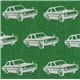 echino Canvas Designer Stoff Cars Auto grün aus Japan 1