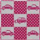 echino canvas designer fabric cars squares rosa Japan 1