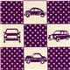 echino canvas designer fabric cars squares purple Japan 1
