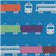 echino canvas designer fabric train blue from Japan 1