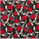 black echino canvas fabric Dahlia bird & flower Japan 2