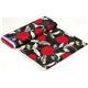 black echino canvas fabric Dahlia bird & flower Japan 3