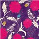 violetter echino Canvas Stoff Dahlia Vogel & Blume 1
