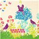 echino canvas fabric Wish green birds flowers 1