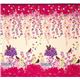 echino canvas fabric Wish pink birds flowers 3