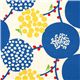 echino canvas fabric blue berries birds de Japn1