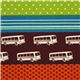 echino Canvas Stoff Bus braun & Polka Dots aus Japan 1