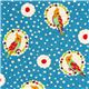echino canvas fabric cockatiel bird blue from Japan 1