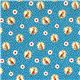 echino canvas fabric cockatiel bird blue from Japan 2