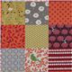 echino canvas fabric story birds squares orange Japan 1