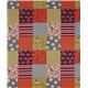 echino canvas fabric story birds squares orange Japan 2