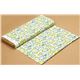ecru birch organic fabric with green mopeds, cars, guitars 3